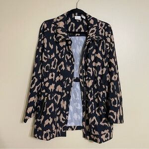Chicos Zynergy animal print lightweight zip‎ up jacket size medium 1